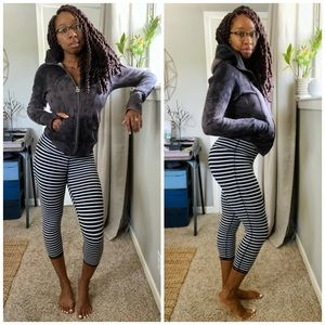 Athleta Stripe High Waist Cropped Workout Leggings